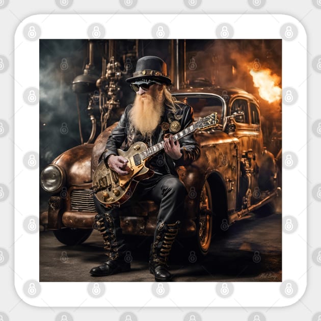 Billy Gibbons Steampunk Sticker by IconsPopArt